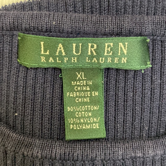 Lauren Ralph Lauren Navy & White Striped Sweater - Picture 4 of 7